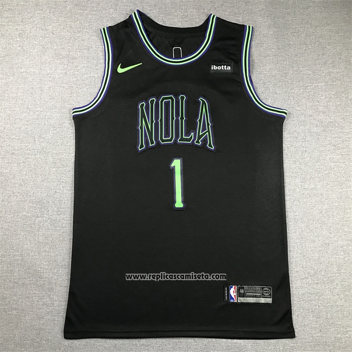 Camiseta New Orleans Pelicans Zion Williamson #1 Ciudad 2023-24 Negro